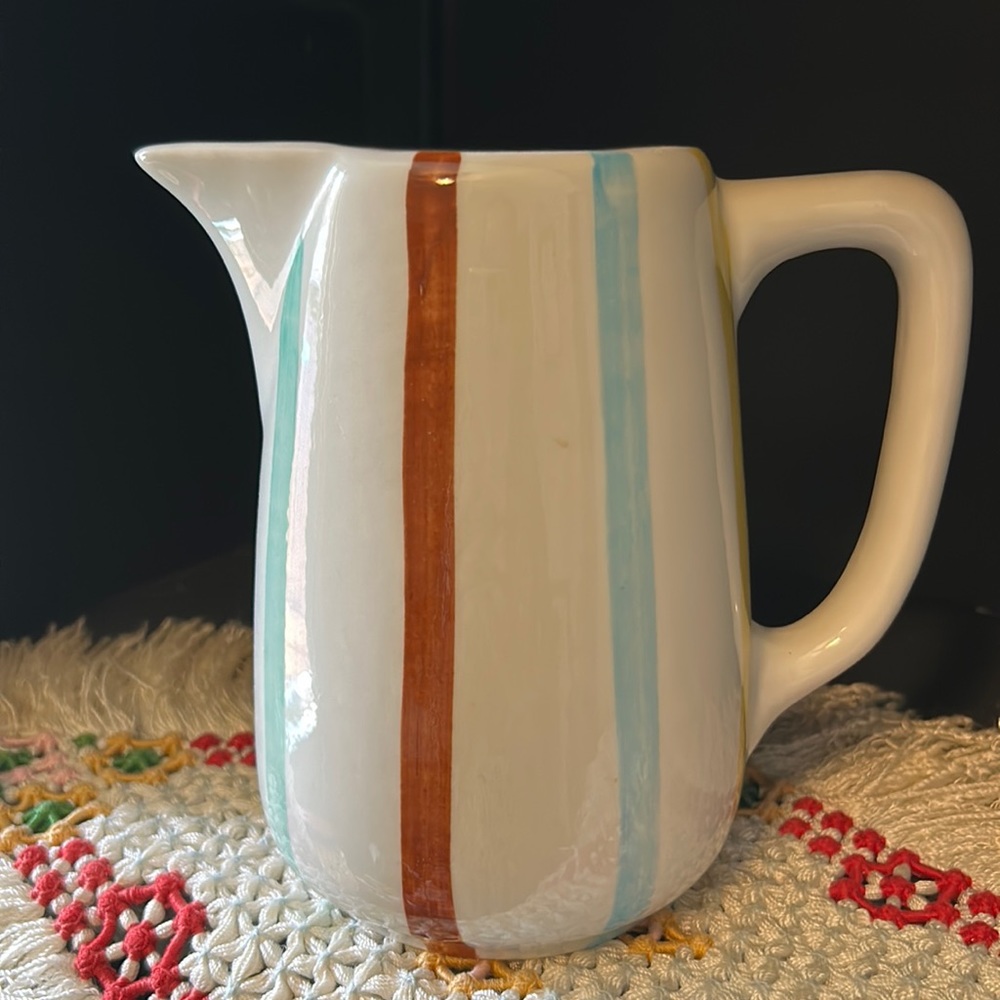 Vintage DE SPHINX PARAFEU Striped Pitcher Handcrafted in Holland